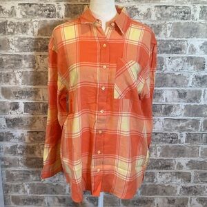 Abound light flannel shirt. Size XS. Pretty orange and yellow. Brand new!